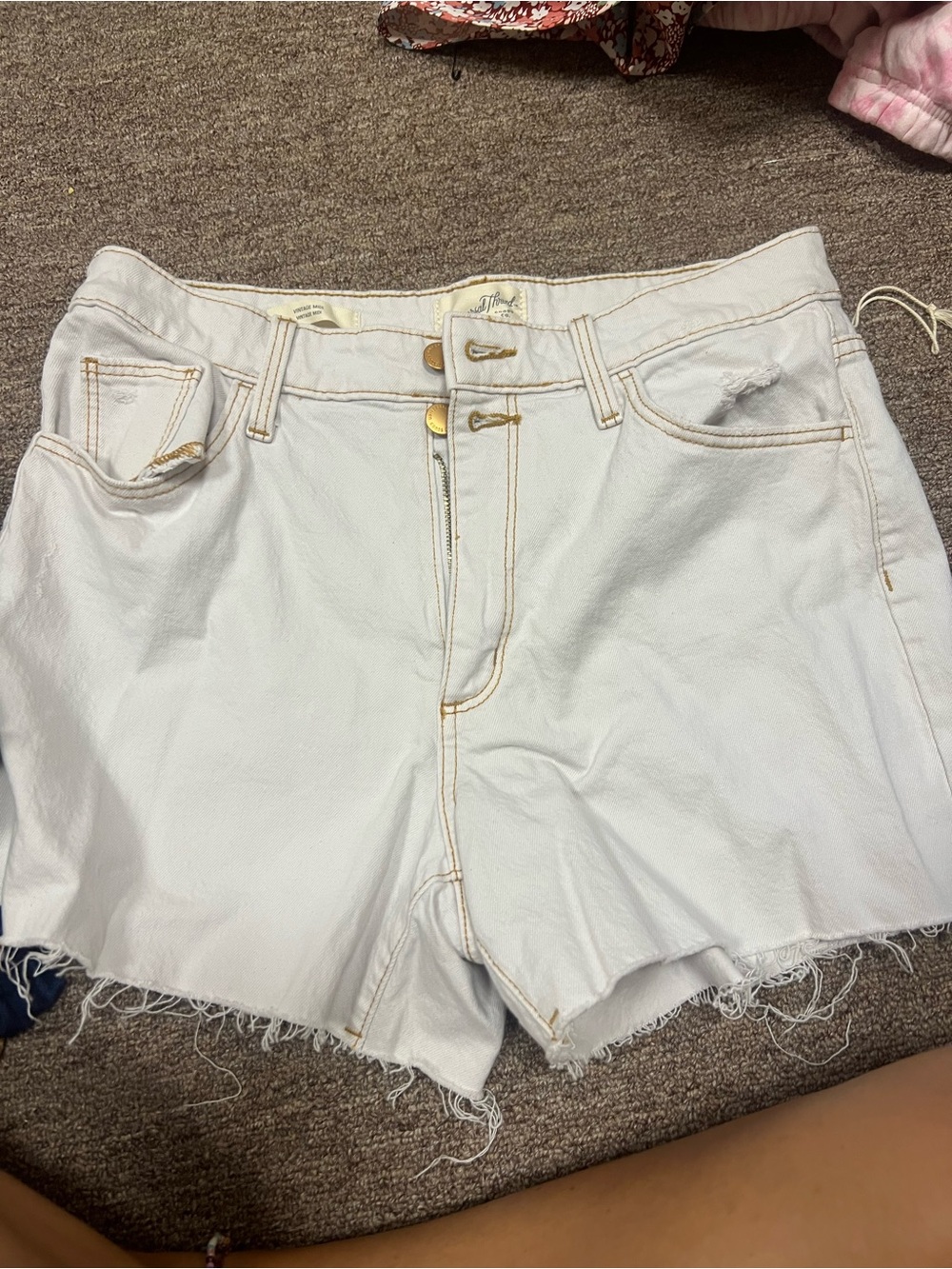 Women’s White High-Rise Denim Shorts